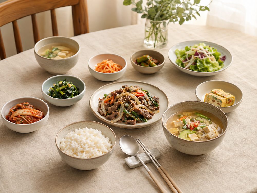 따뜻한 집밥이 차려진 식탁